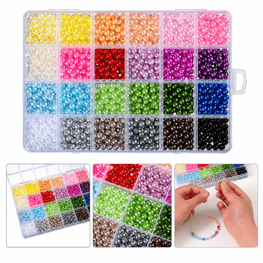 6 mm Colorful Acrylic Imitation Pearl Bead Set
