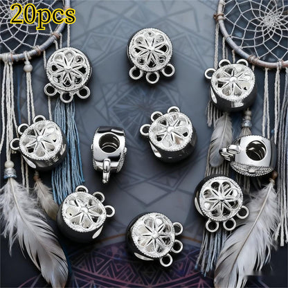 20/40/60PCS Boho Silver-Tone Dreamcatcher Charms & Spacer Beads