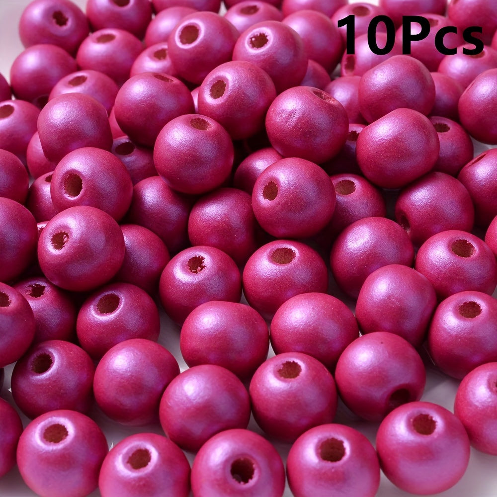 10PCS 16mm Smooth Round Wooden Bead Set