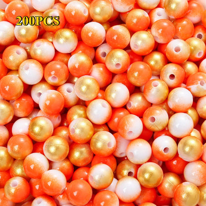 100/200pcs 6/8mm Fashion Gradient Acrylic Beads