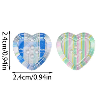 Colorful Heart Sewing Buttons
