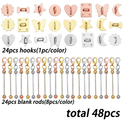Beadable Self-Adhesive Keychain Hooks