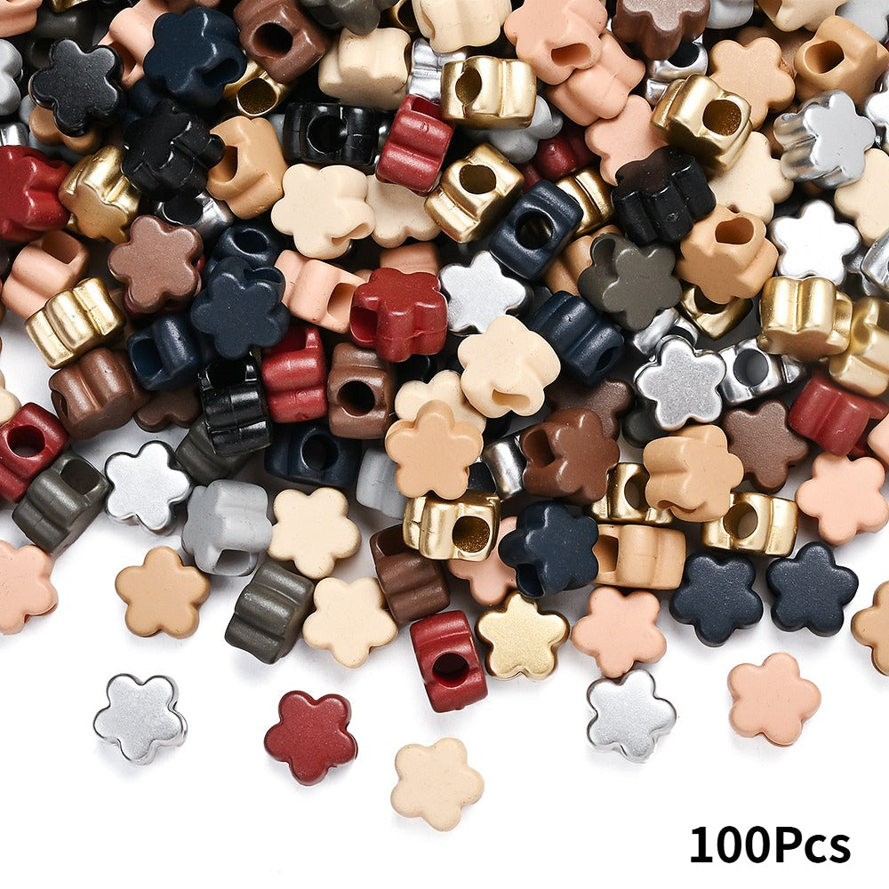 Morandi Color Five-Petal Acrylic Beads