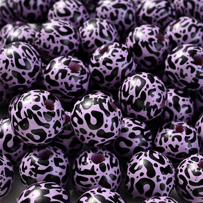 Leopard Print Wooden Spacer Beads