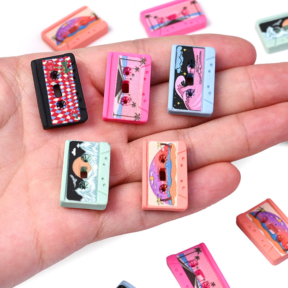 Retro Beach Waves Print Beads