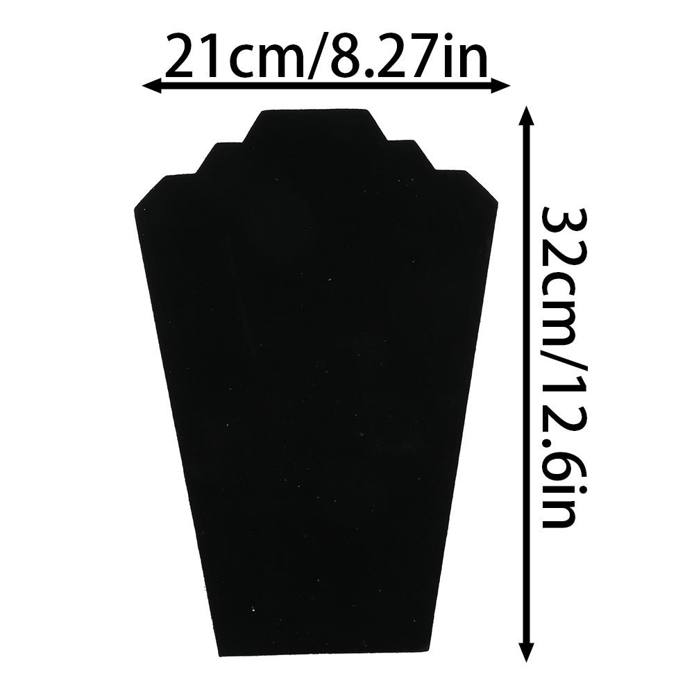 1-Piece Black Velvet Double-Layer Necklace Display Stand