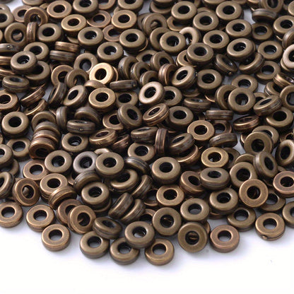 100PCS 6mm CCB Large Hole Flat Wheel Spacer Bead Set