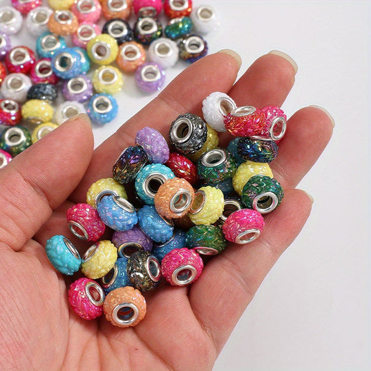 20PCS 8×14mm Patterned Flat Round Resin Beads