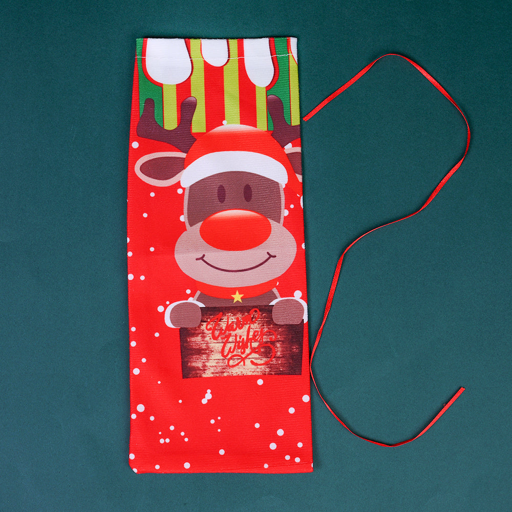 1/3PCS 13×32cm Christmas Character Wine Bottle Bag Set