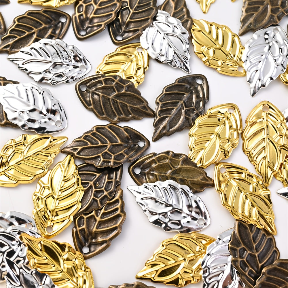 Gold and Silver Leaf Iron Beads