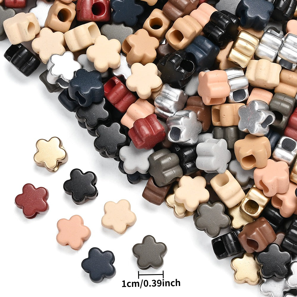 Morandi Color Five-Petal Acrylic Beads