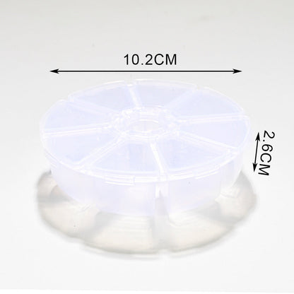 8-Grid Round Transparent Jewelry Storage Box