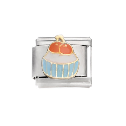 9x10 mm Stainless Steel Birthday Cake Bear Module Charm