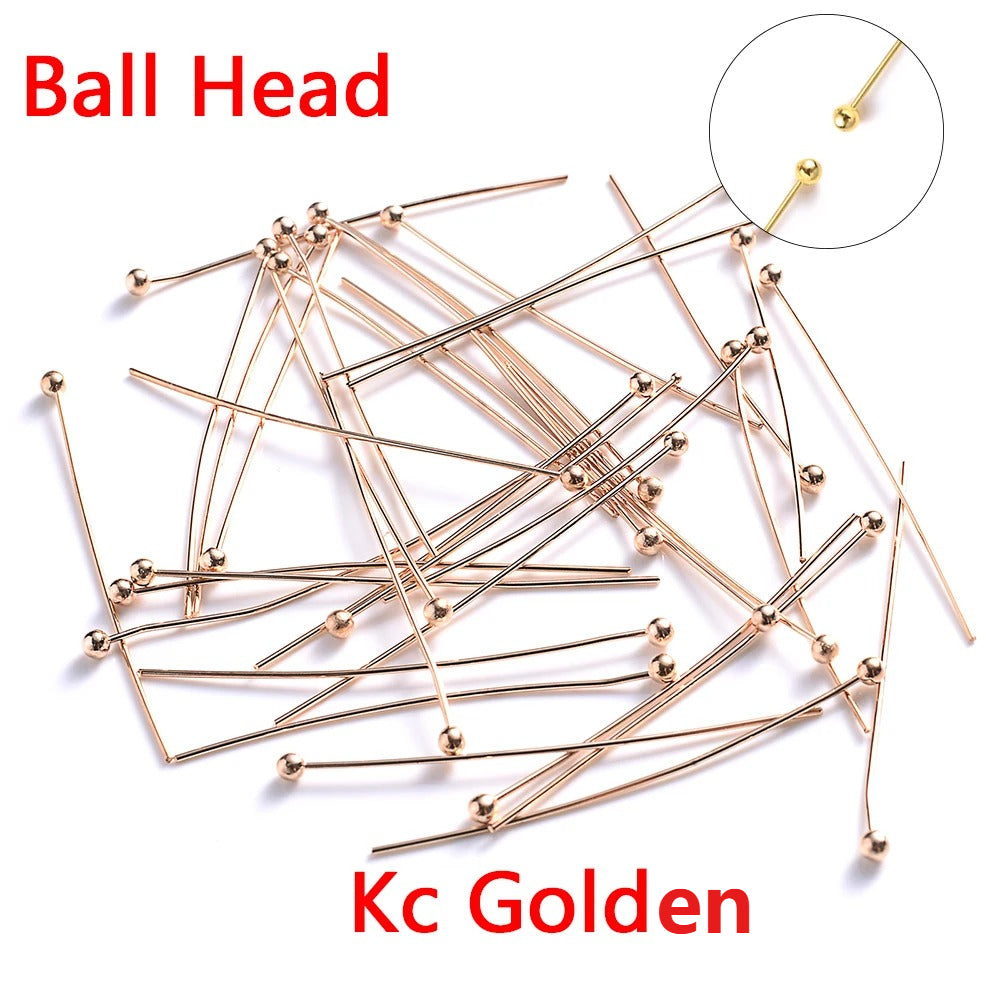 200-Piece 16-50 mm Flat Head Jewelry Head Pins