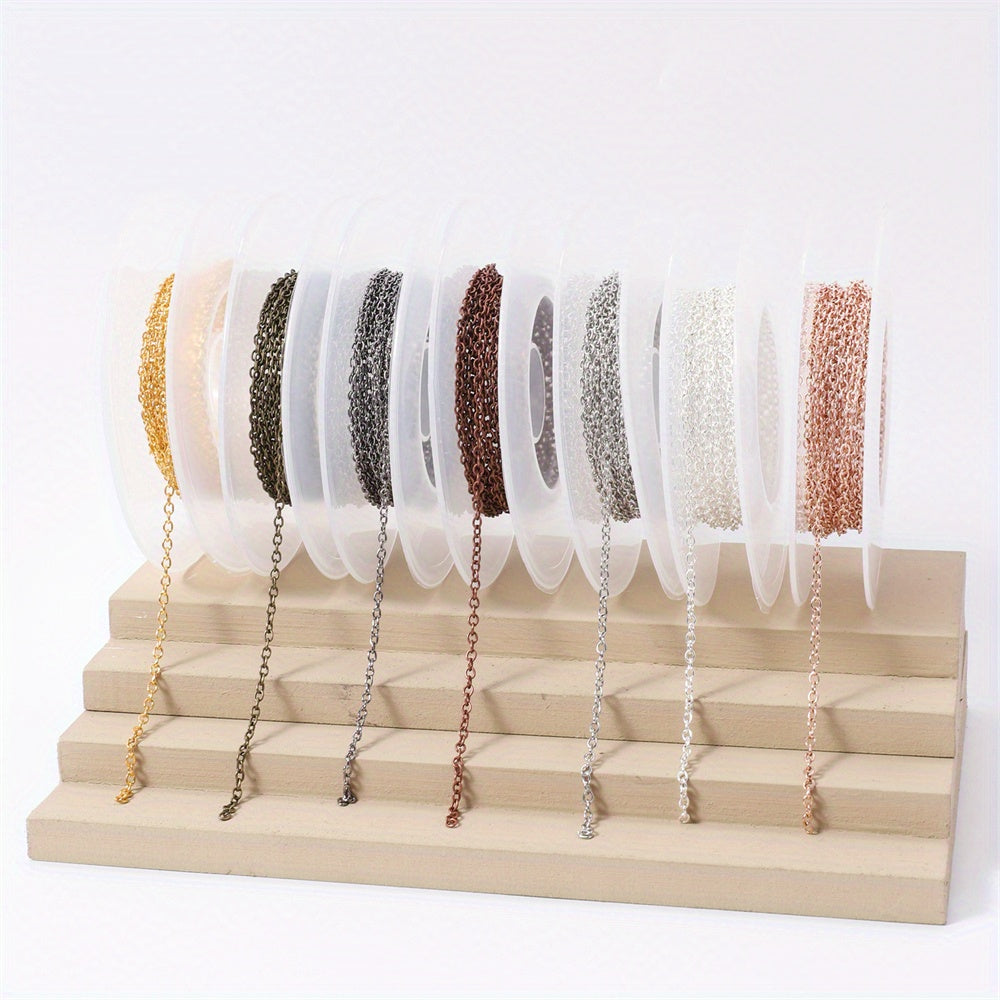 2 Rolls Basic Chains with 20pcs Lobster Clasps & 60pcs Open Jump Ring