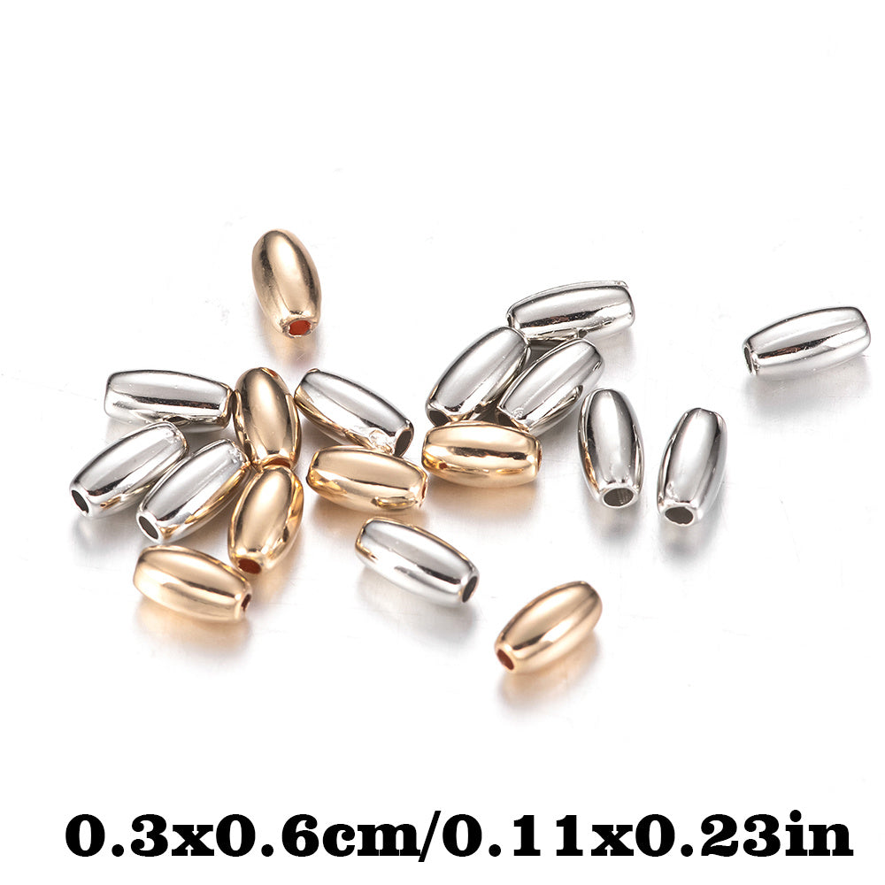 100pcs Oval Seed Spacer Beads Rice Beads