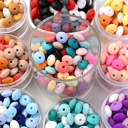 Frosted Flat Silicone Spacer Beads