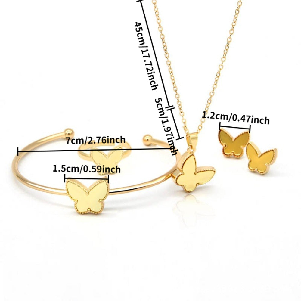 Double-Sided Butterfly Jewelry Set