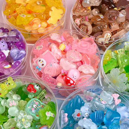 96pcs Rainbow Theme Acrylic Flatback Beads
