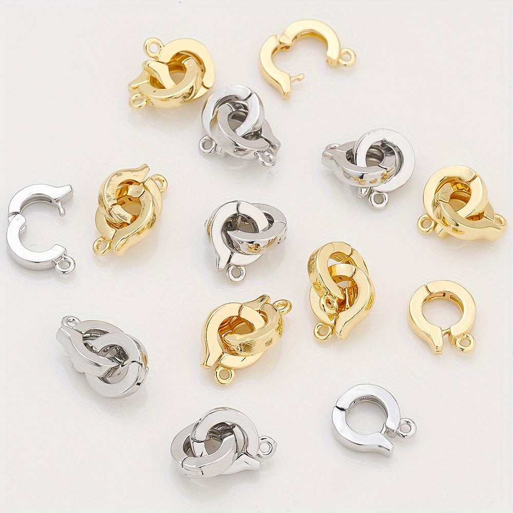 1 Pair 8mm Gold & Silver Copper Jewelry Clasps