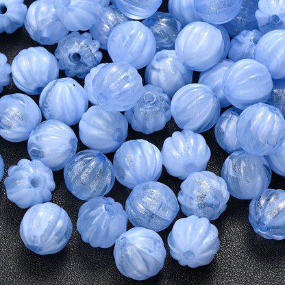 Fine Glitter Pumpkin Acrylic Spacer Beads