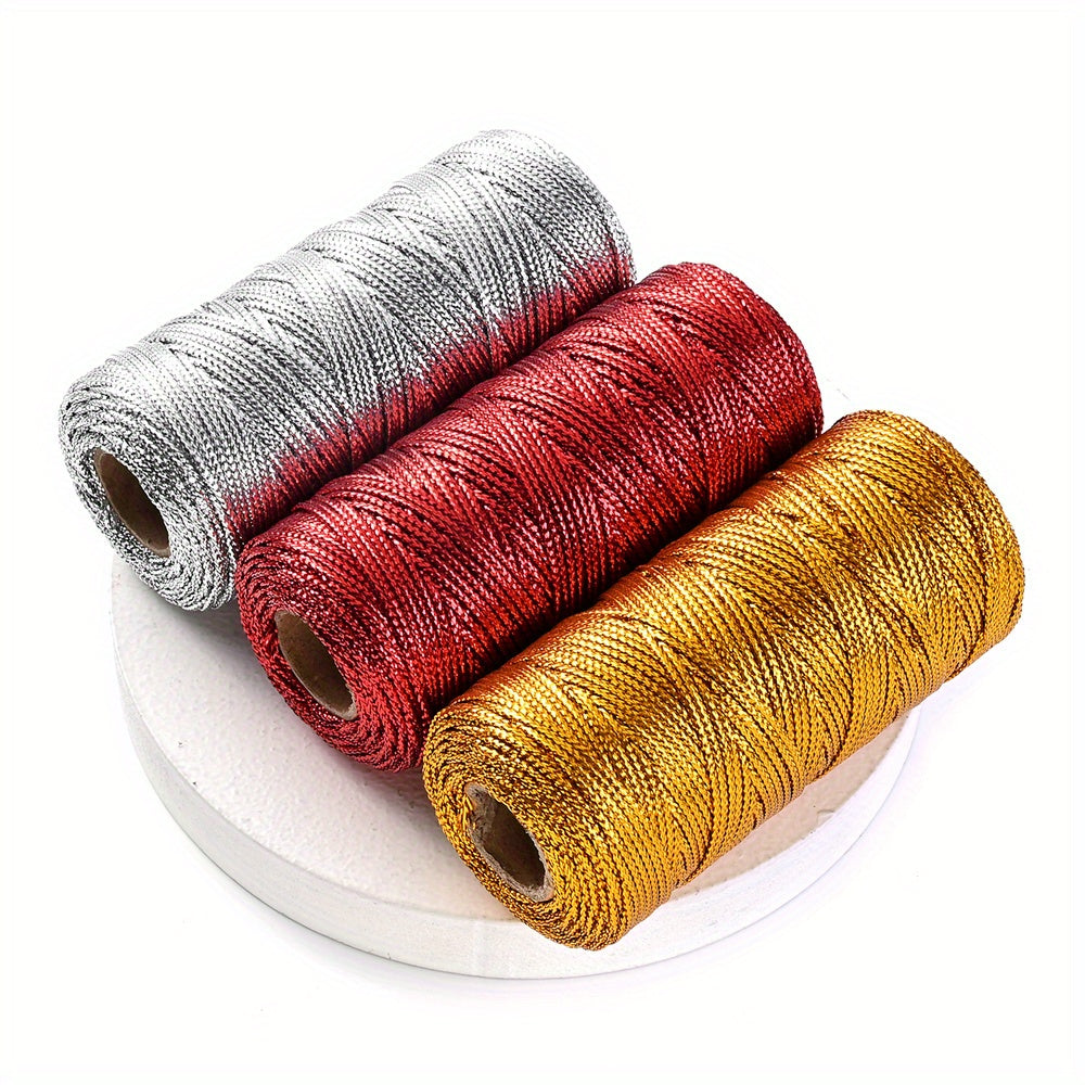 Gold Silver Red Braided Thread