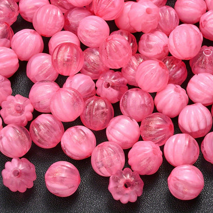 Fine Glitter Pumpkin Acrylic Spacer Beads