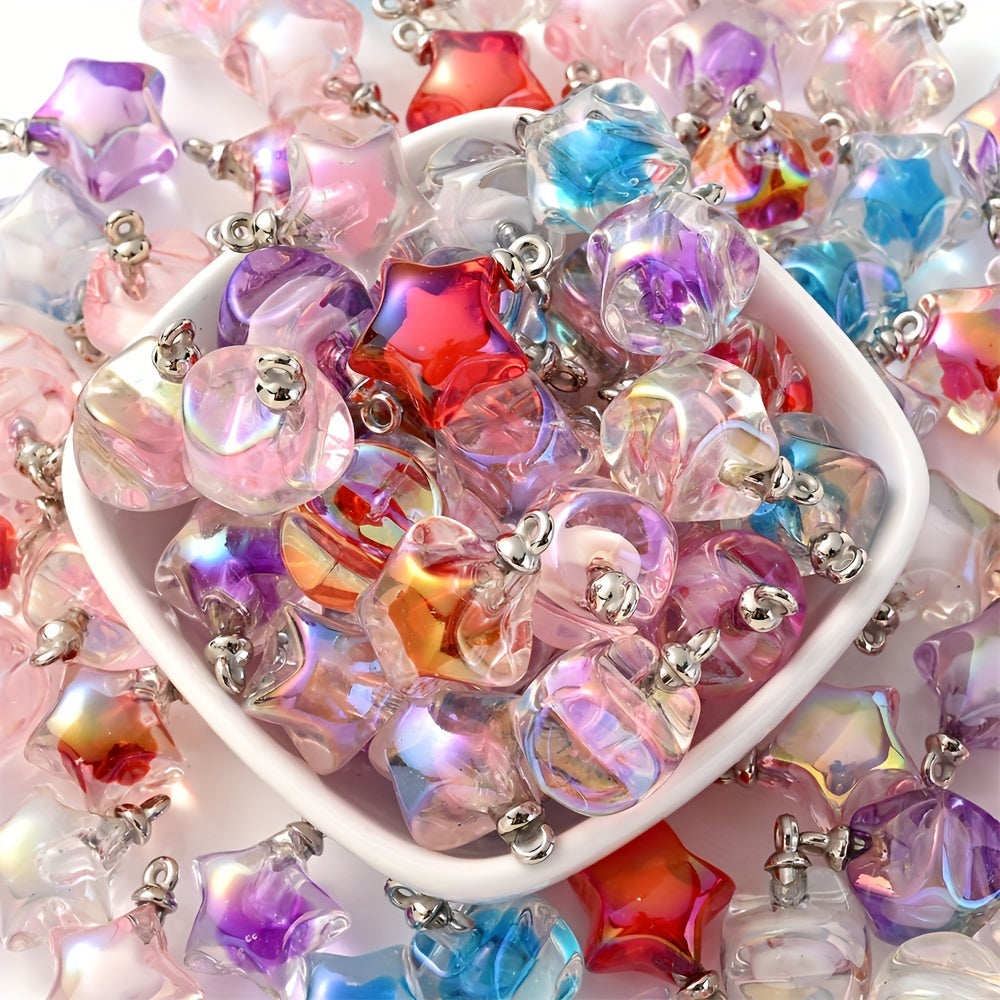 10PCS 16×21mm Star Acrylic Pendant Set