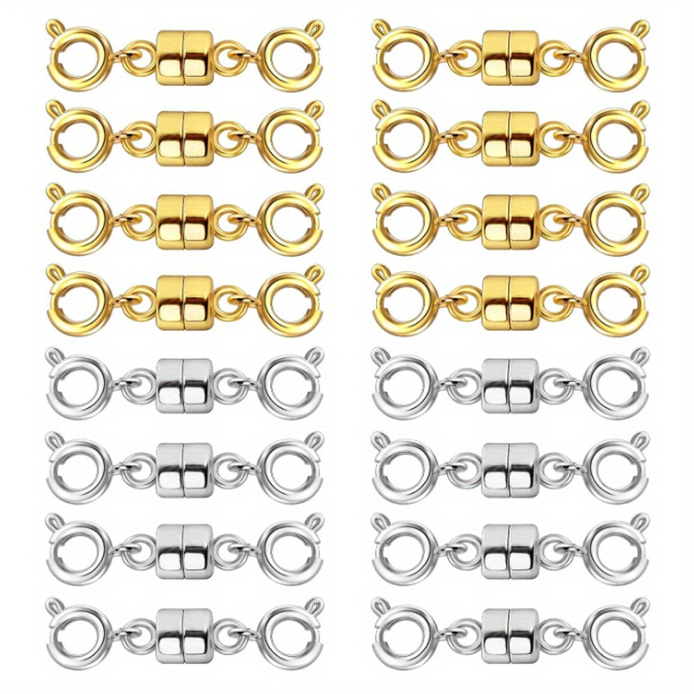 16-Piece Gold & Silver Magnetic Jewelry Clasps