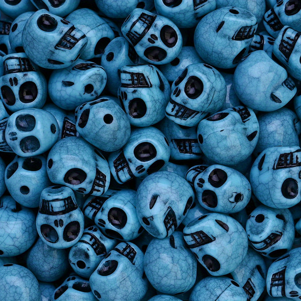 Blue Skull Acrylic Beads