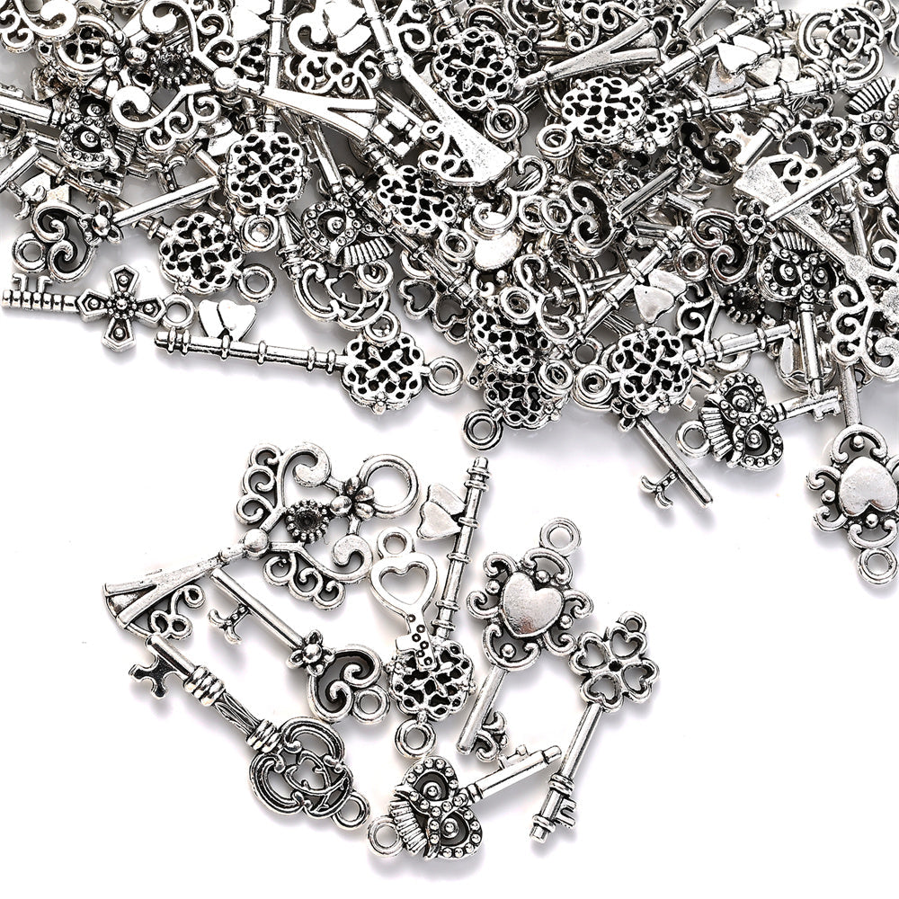 Retro White K Zinc Alloy Pendant Charms