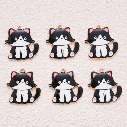 Enamel Cat Pendant Charms