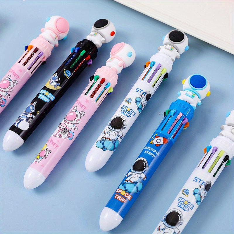 10-Piece 10-in-1 Colorful Astronaut Ballpoint Pens