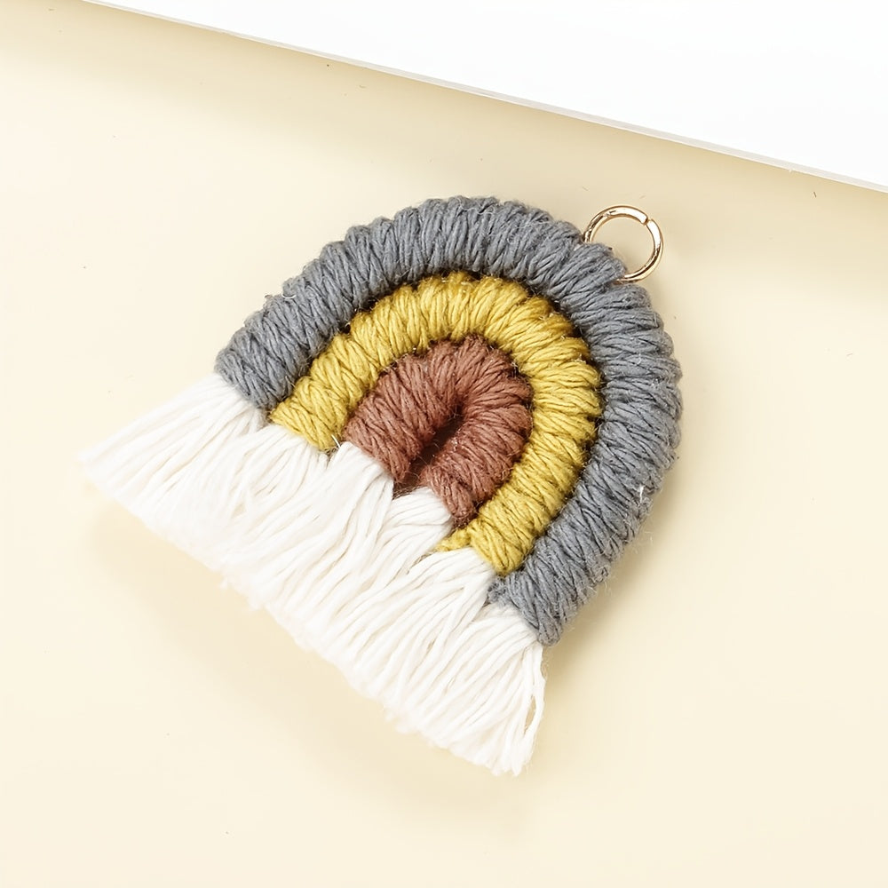 2PCS 33×39mm Rainbow Tassel Pendant Set