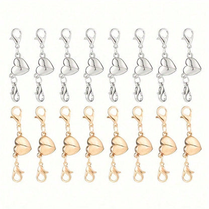 16-Piece Gold & Silver Magnetic Jewelry Clasps