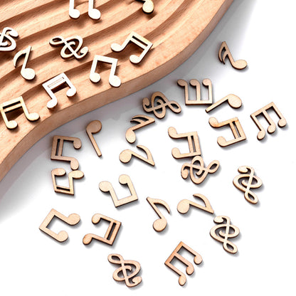 Wooden Music Note Decorative Embellishments