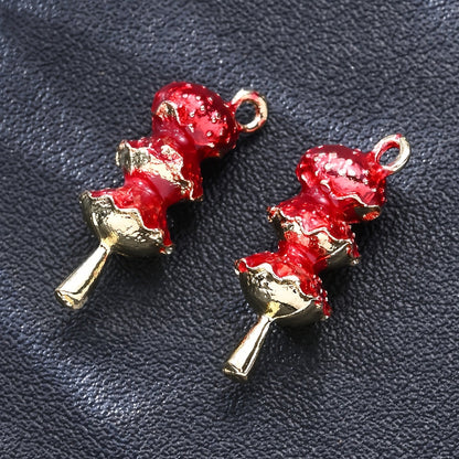 Candied Gourd Dice Alloy Pendants