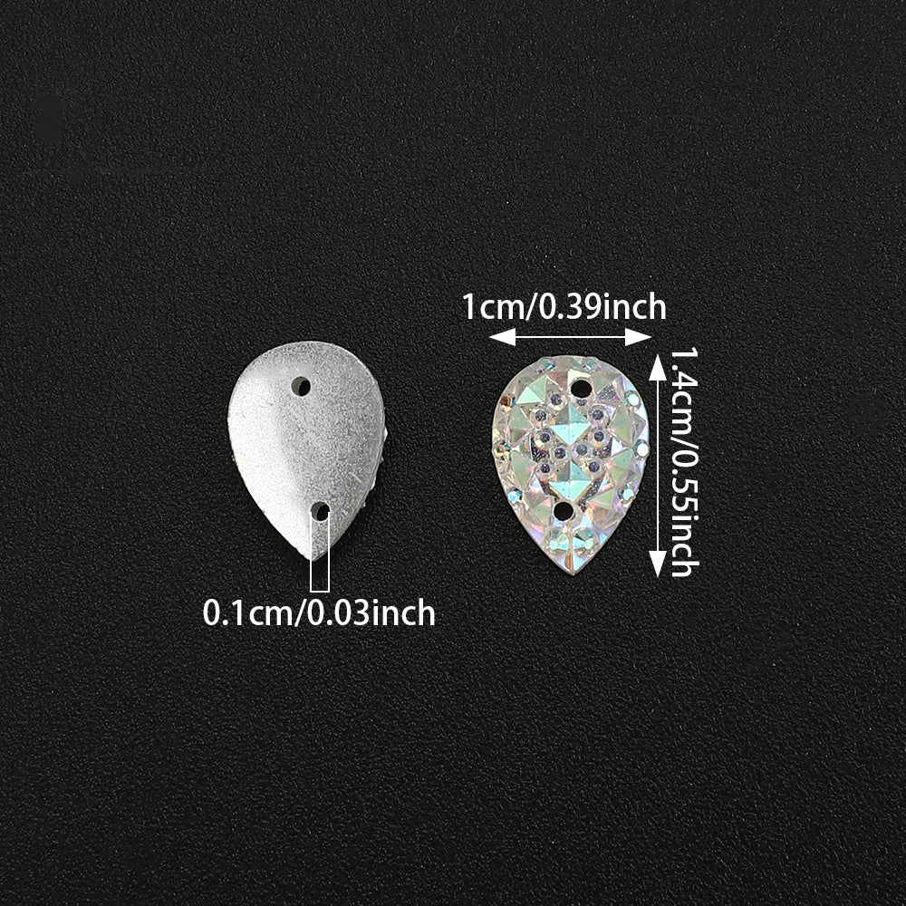 White Droplet Shape Resin Patches