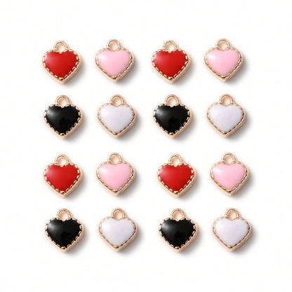 Mini Heart Enamel Alloy Pendants