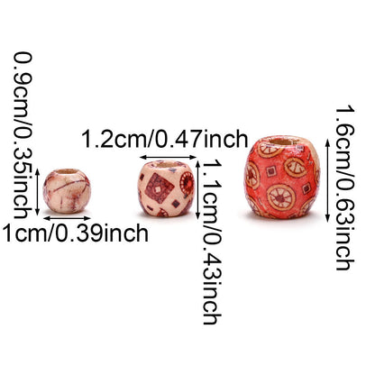 50/100-Piece Tribal Style Multicolor Wooden Spacer Beads