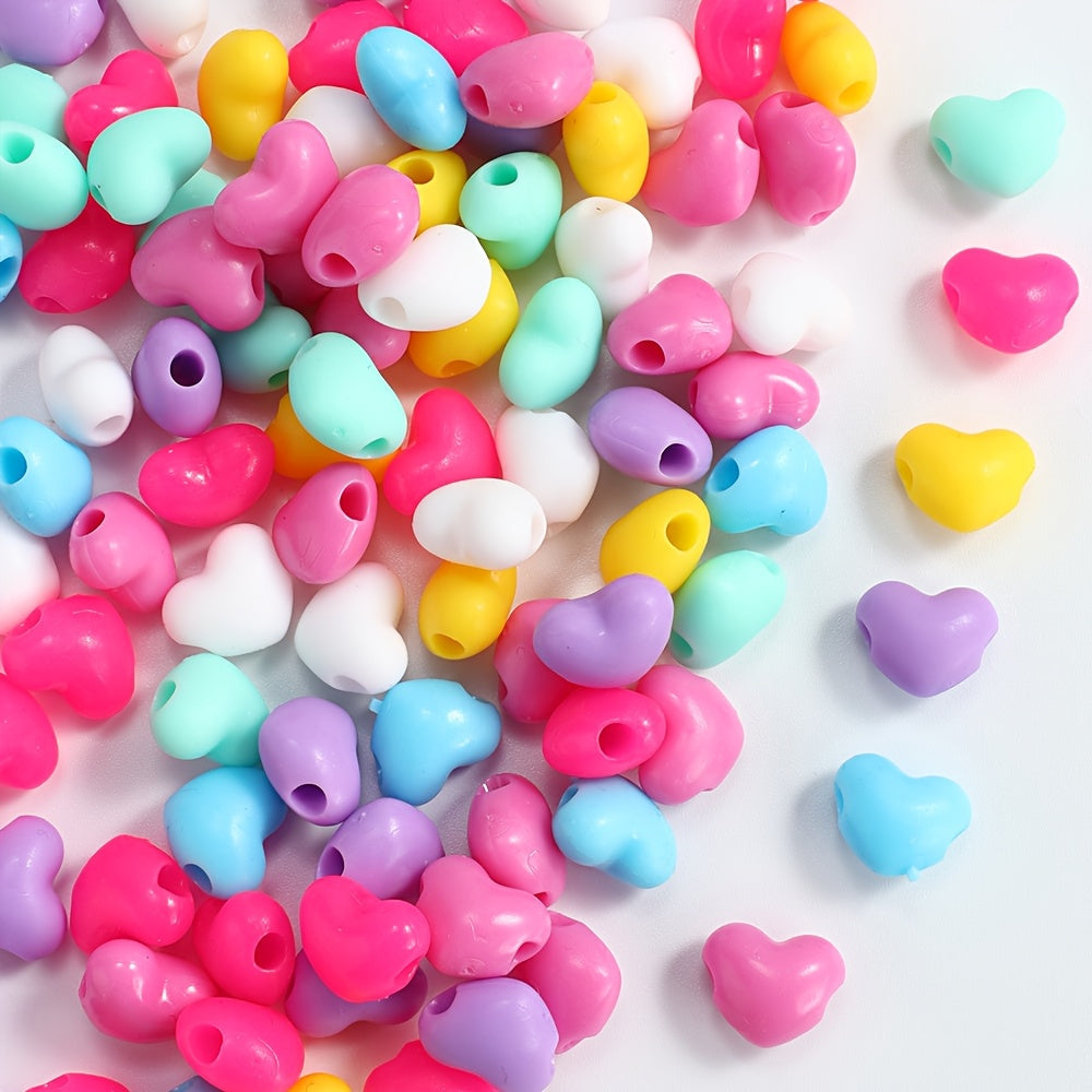 20-Piece Multicolor Heart-Shaped Silicone Beads