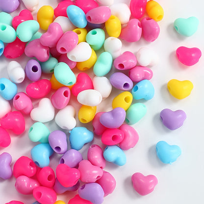 20-Piece Multicolor Heart-Shaped Silicone Beads