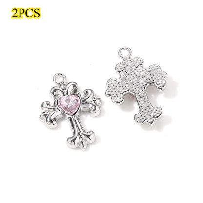 Y2K Rhinestone Cross Alloy Pendants