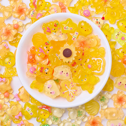 96pcs Rainbow Theme Acrylic Flatback Beads