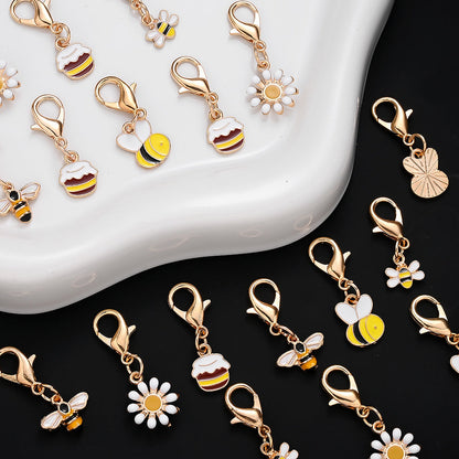 Bee and Daisy Enamel Pendant Charms