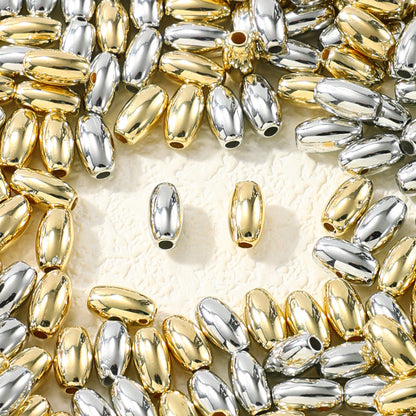 Gold and Silver Oval Acrylic Spacer Beads