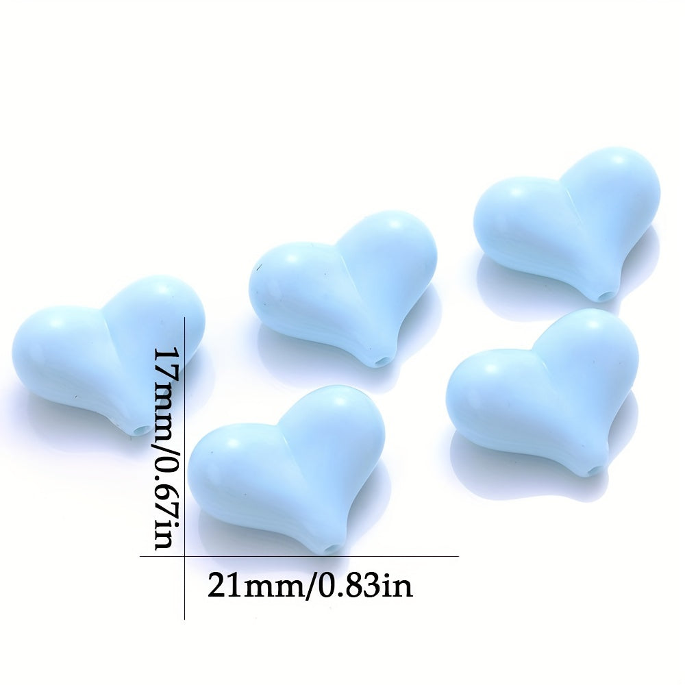 20PCS 17×21mm Multicolor Acrylic Heart Spacer Beads