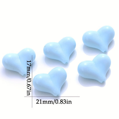 20PCS 17×21mm Multicolor Acrylic Heart Spacer Beads