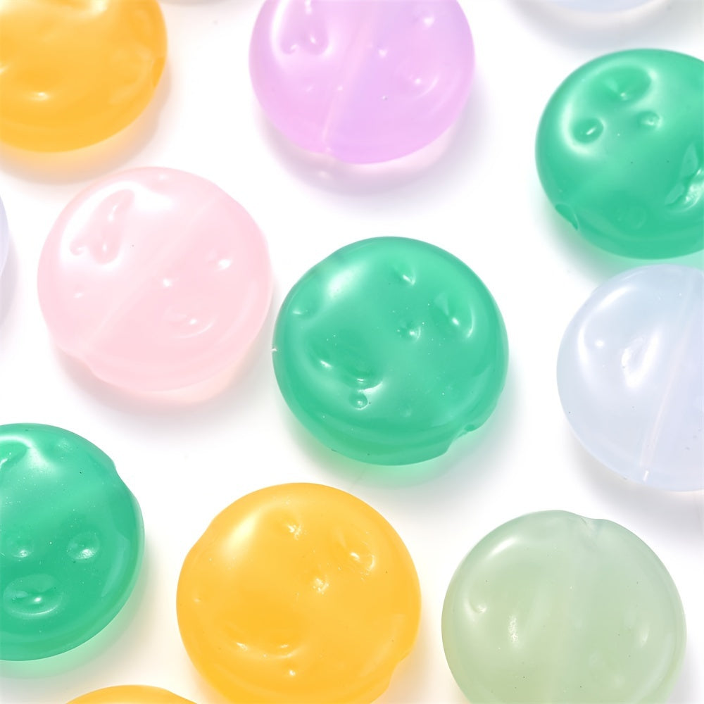 Flat Round Glowing Acrylic Beads