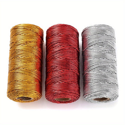 Gold Silver Red Braided Thread